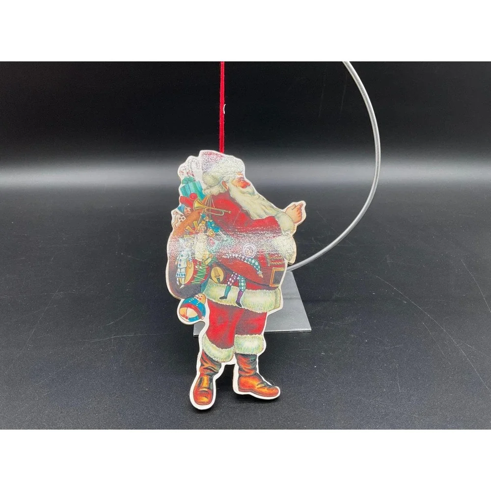 Vintage Santa Claus Christmas Ornament‎ Carrying Toys Sack Midcentury Holiday